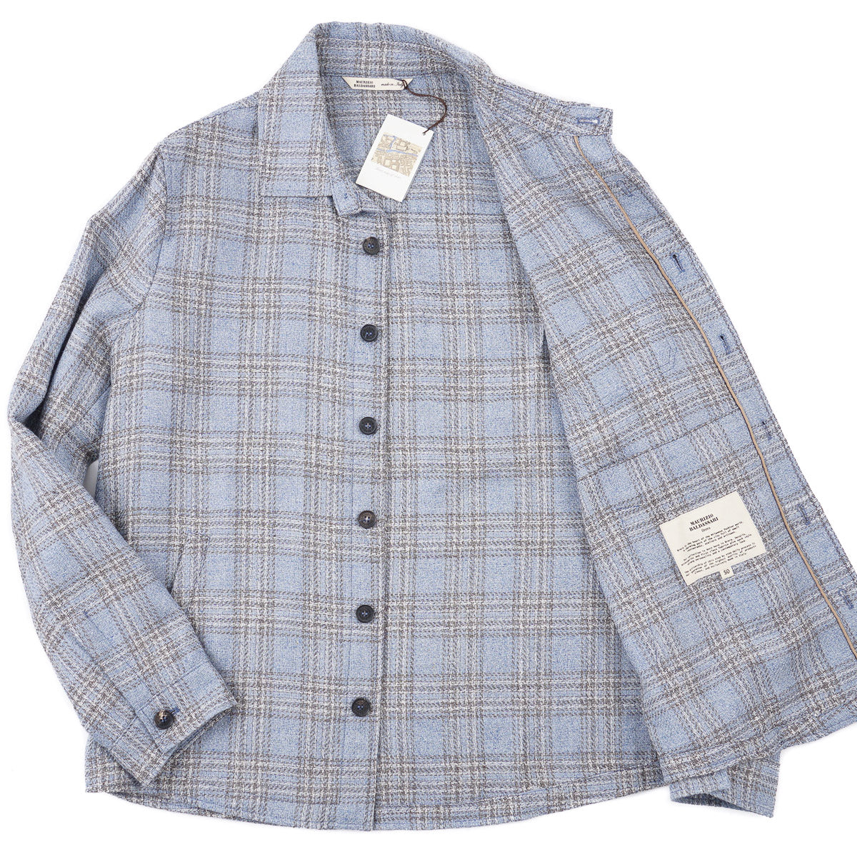 Maurizio Baldassari Wool-Silk-Linen Overshirt - Top Shelf Apparel