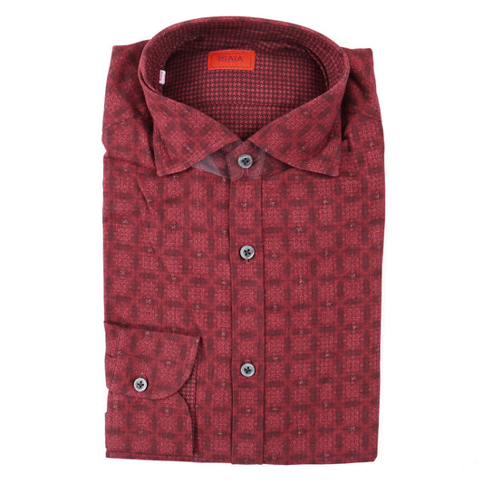 Isaia Slim-Fit Patterned Cotton Shirt