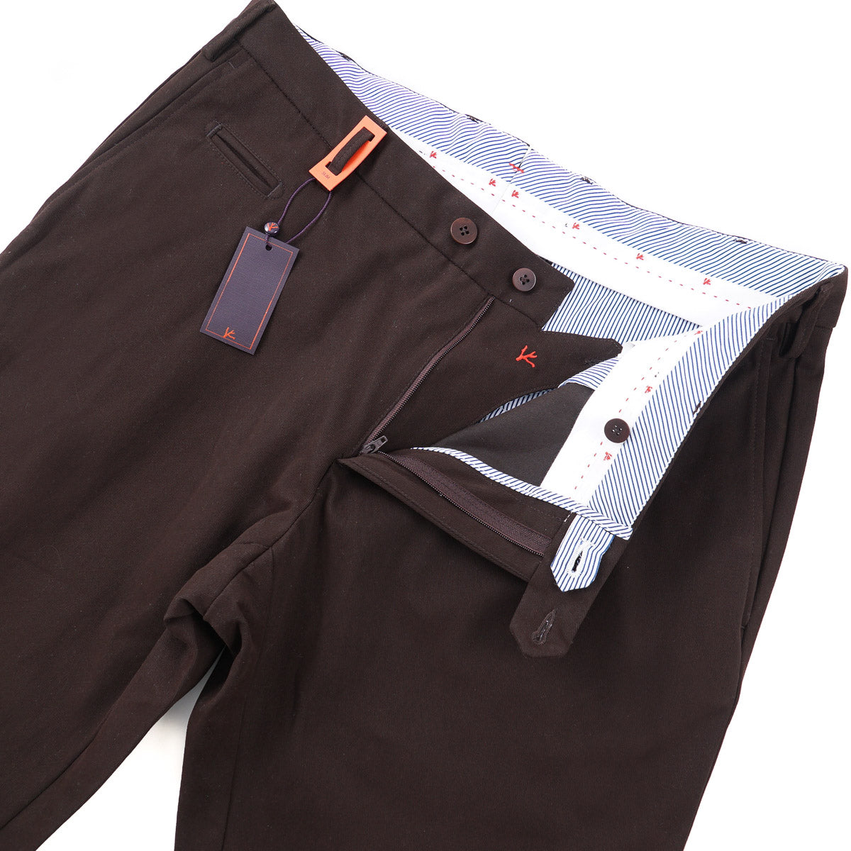 Isaia Slim-Fit Twill Cotton Pants