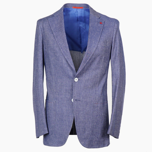 Isaia Linen-Cotton Denim Effect Suit