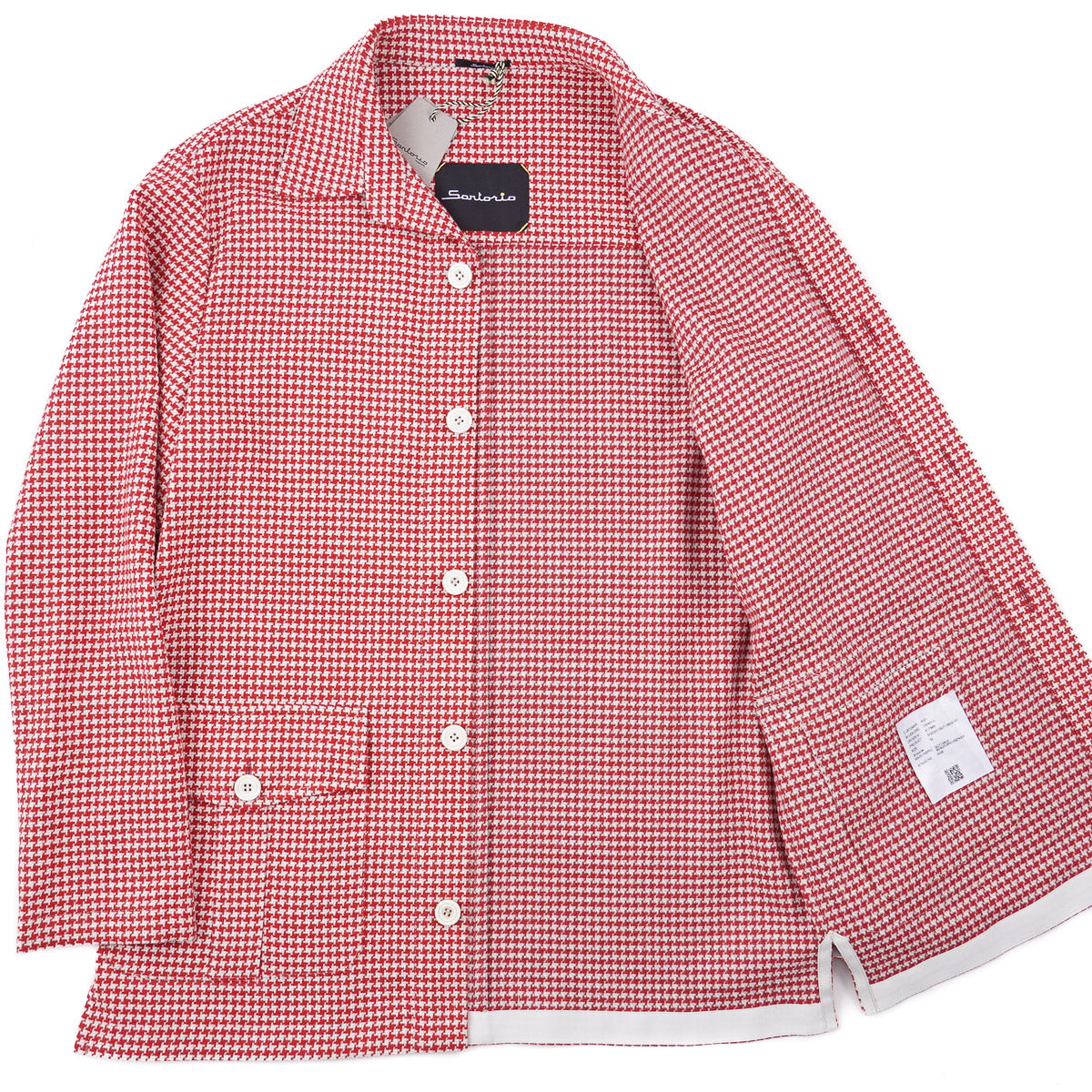 Sartorio Houndstooth Wool-Cashmere Jacket