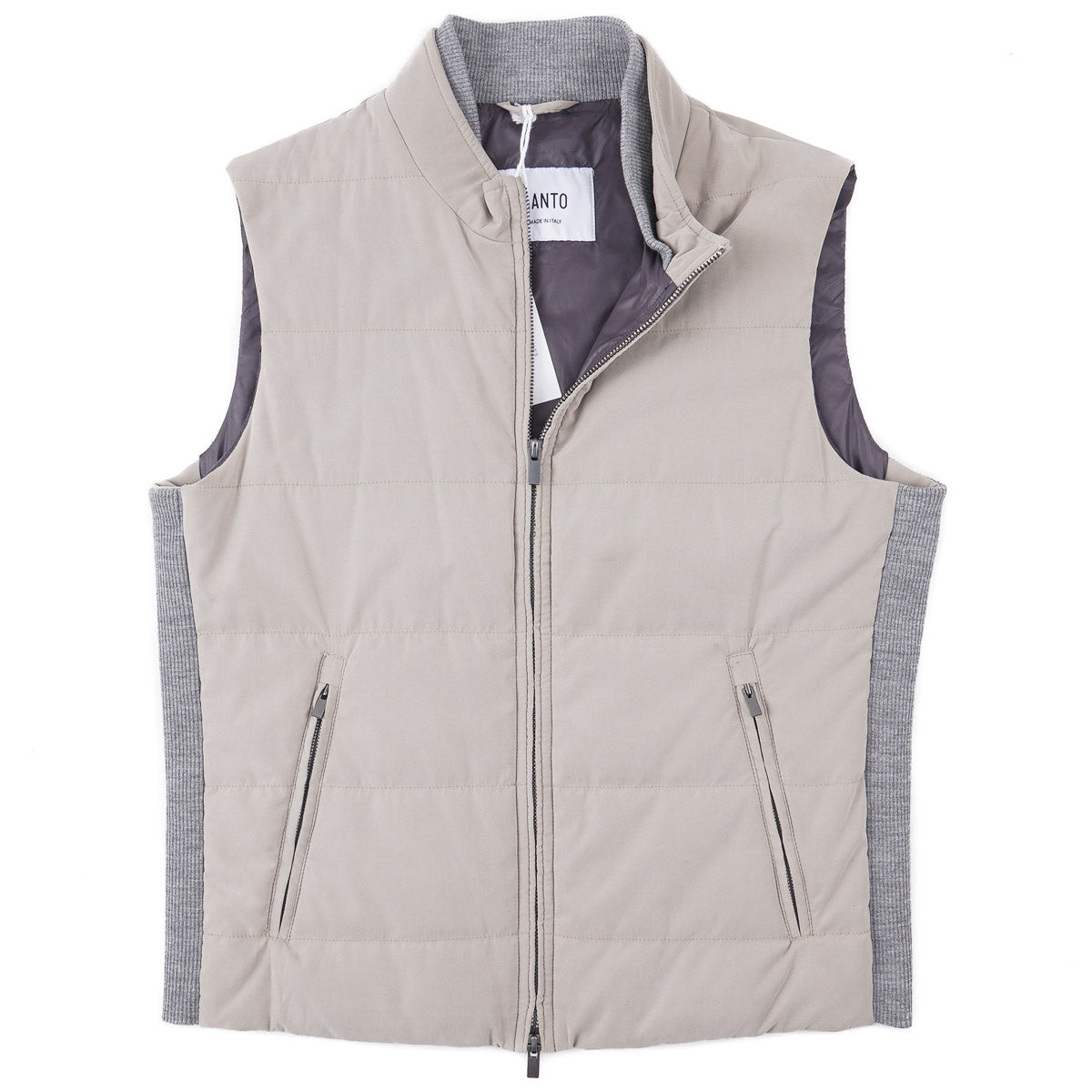 Manto Microfiber Vest with Knit Details