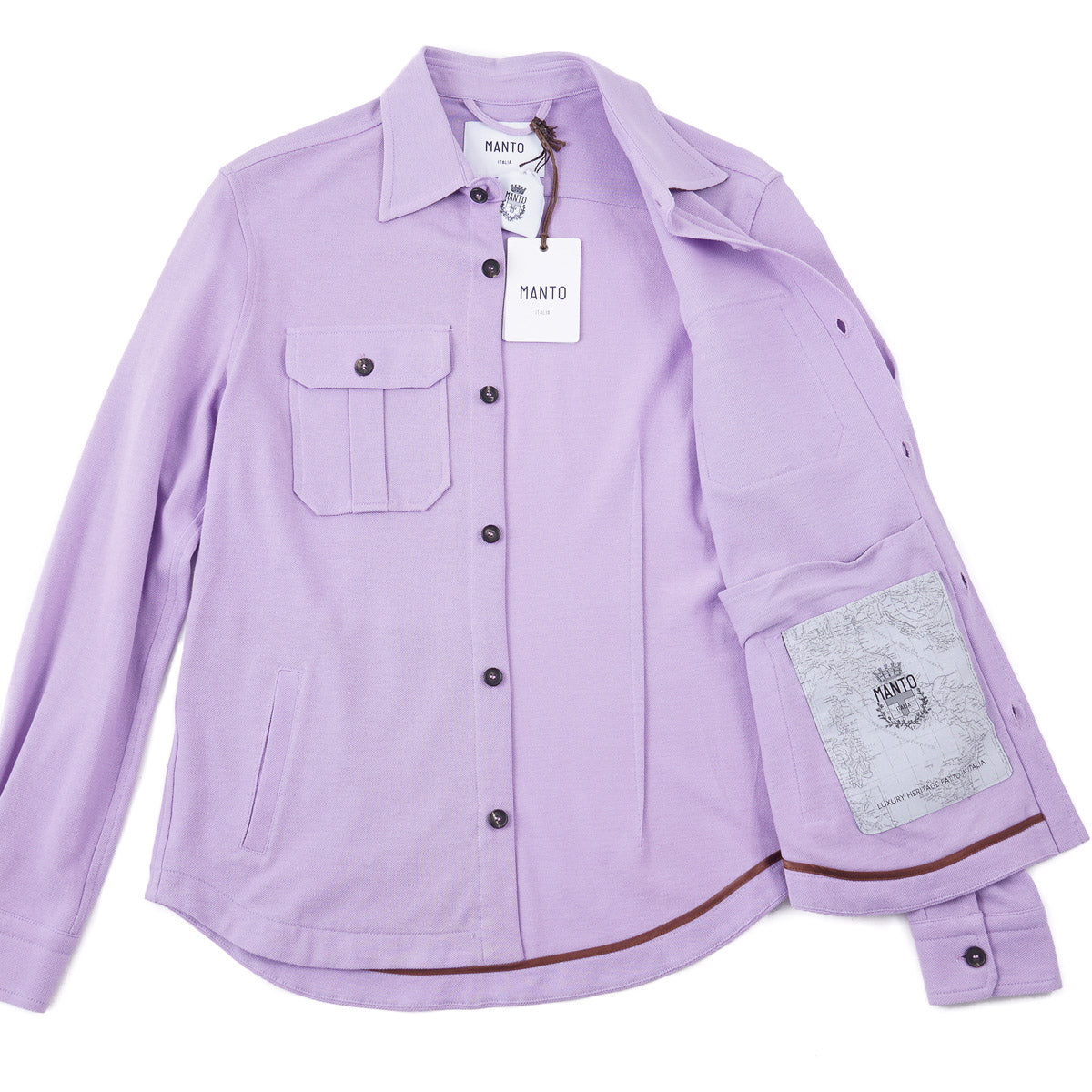 Manto Pique Cotton Overshirt Jacket - Top Shelf Apparel