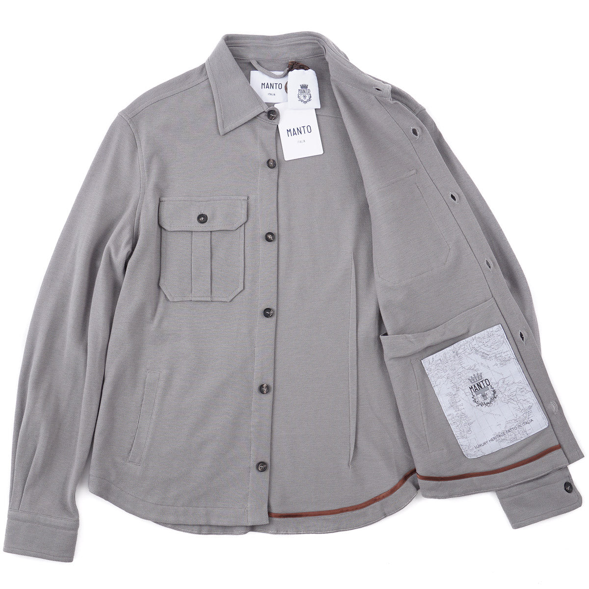 Manto Pique Cotton Overshirt Jacket - Top Shelf Apparel