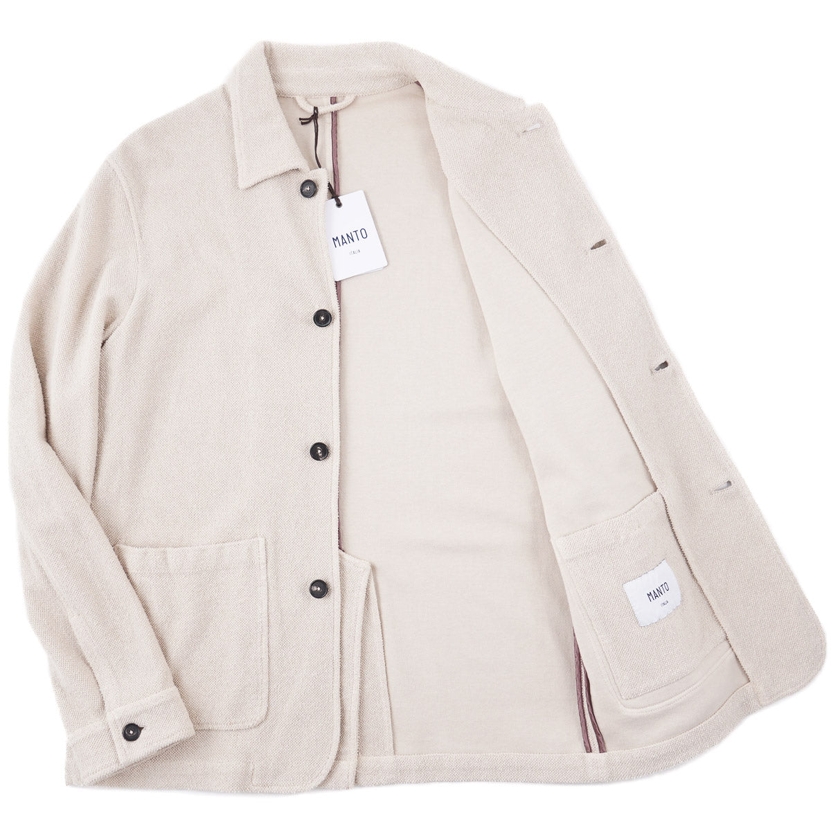 Manto Textured Cotton-Silk Jacket - Top Shelf Apparel