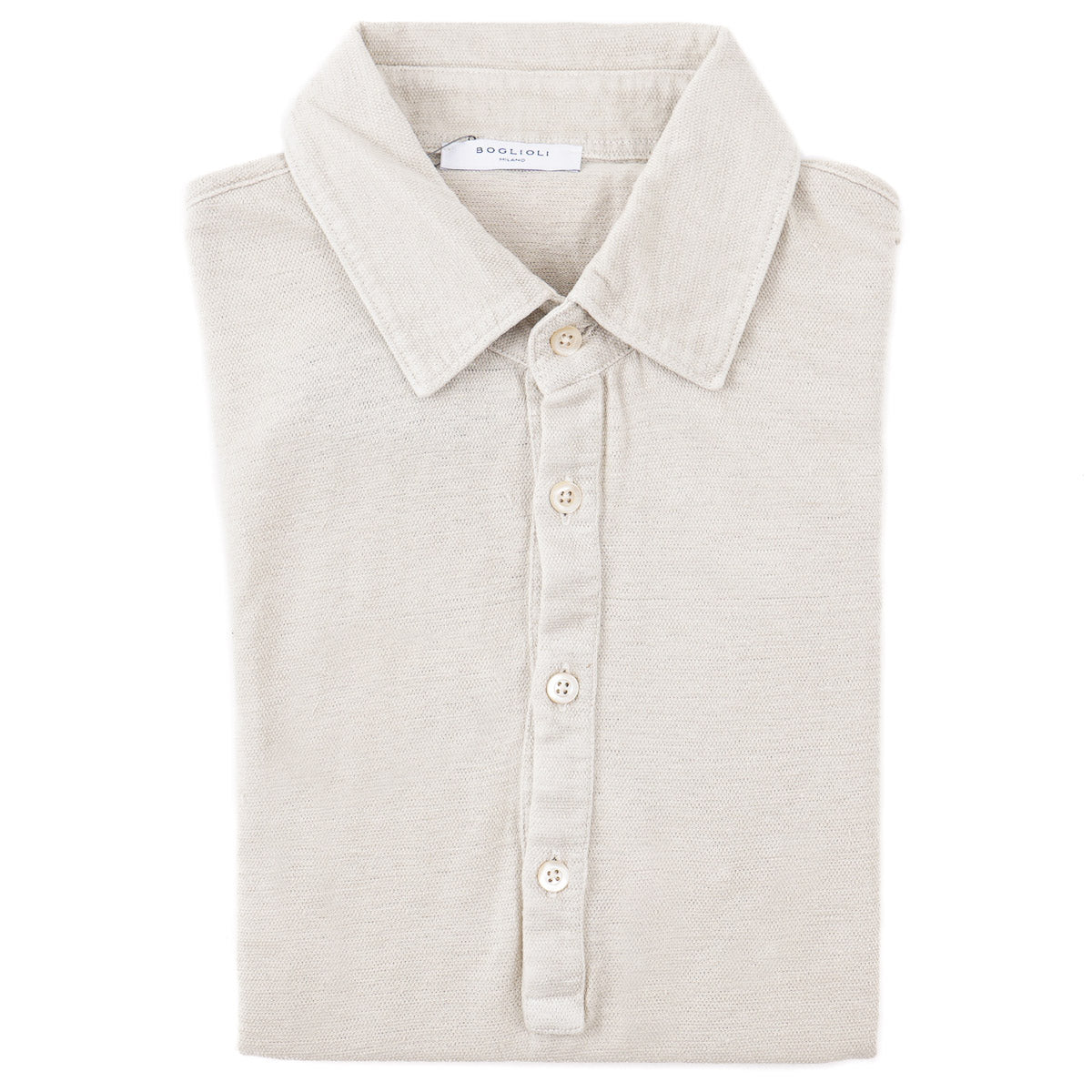 Boglioli Knit Linen Polo Shirt