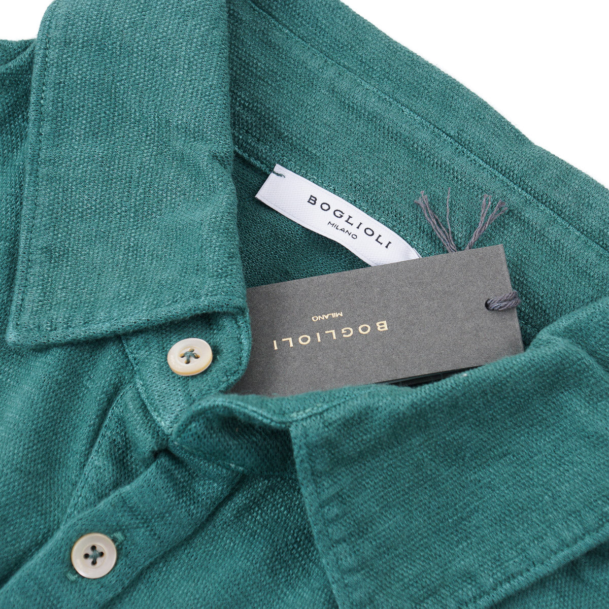 Boglioli Knit Linen Polo Shirt