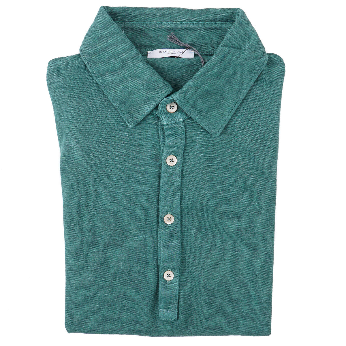Boglioli Knit Linen Polo Shirt