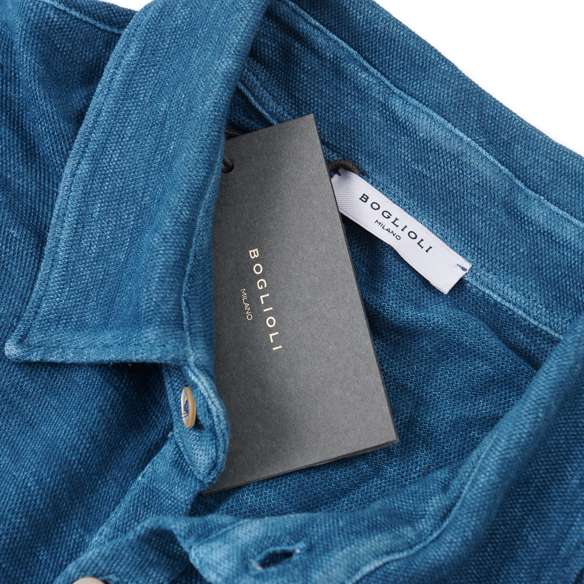 Boglioli Knit Linen Polo Shirt