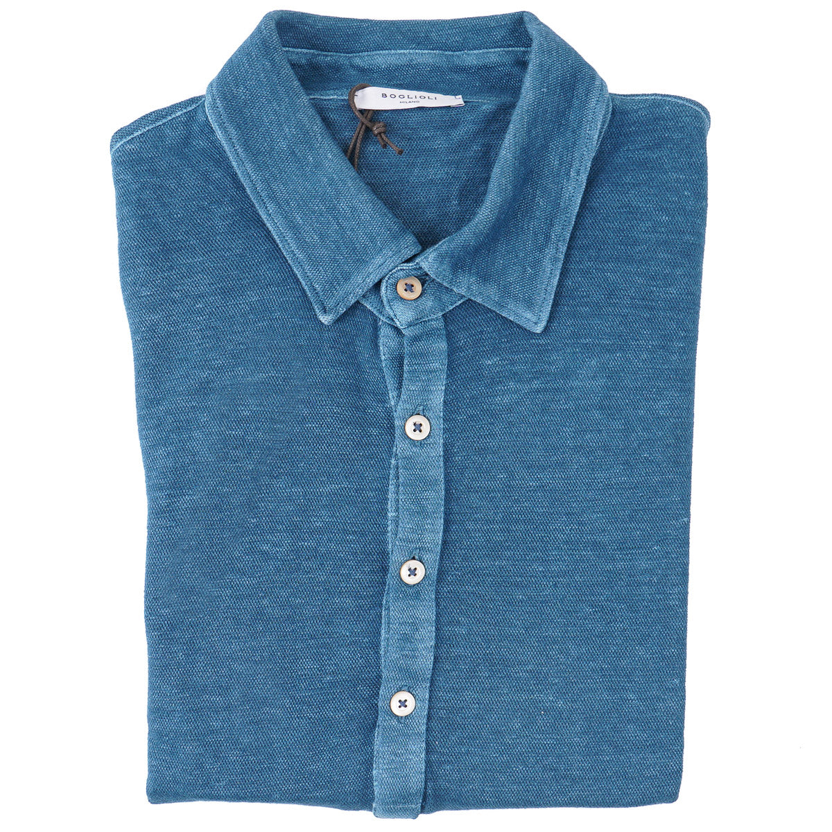 Boglioli Knit Linen Polo Shirt