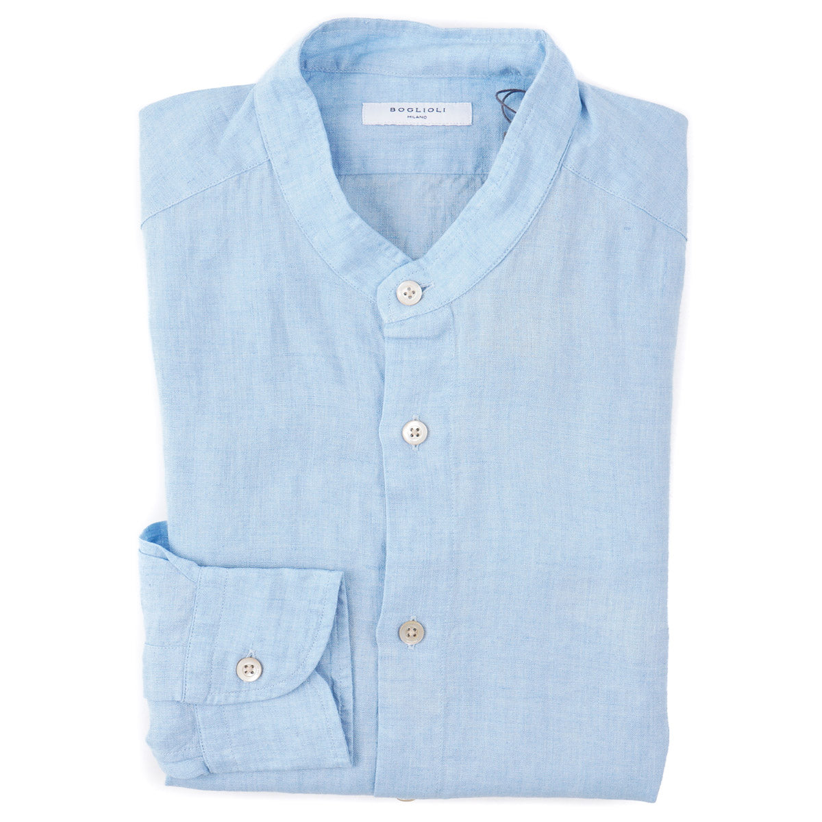 Boglioli Linen Shirt with Guru Collar - Top Shelf Apparel
