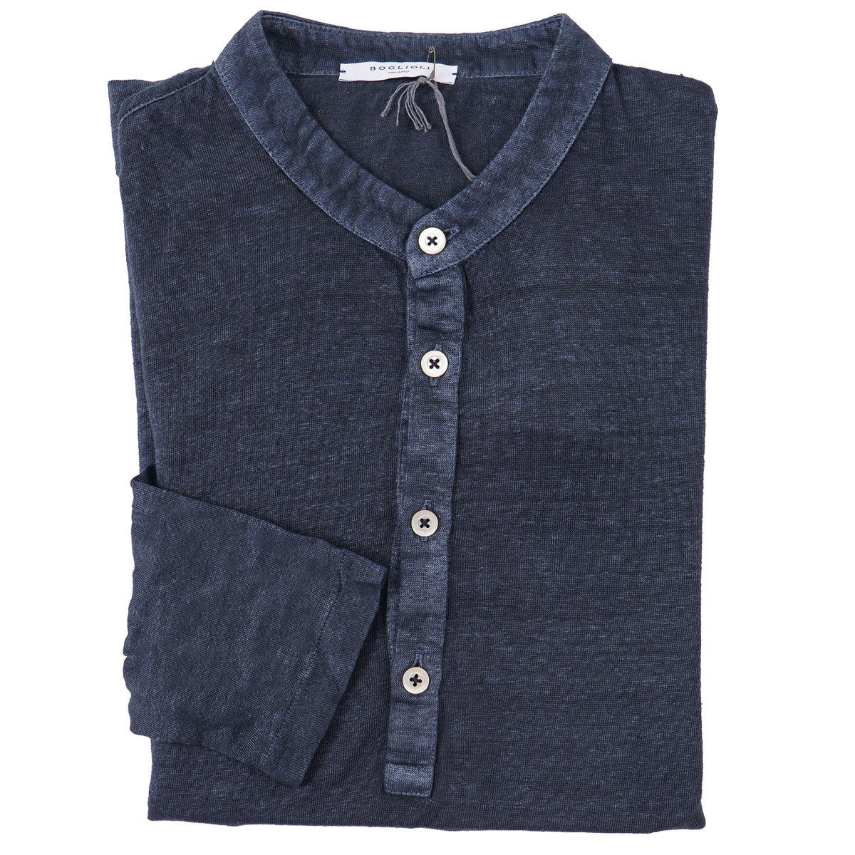Boglioli Knit Linen Henley Shirt - Top Shelf Apparel