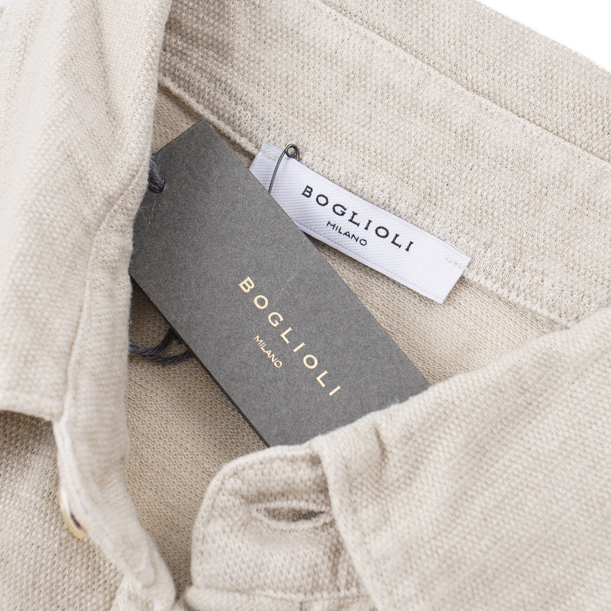 Boglioli Knit Linen Polo Shirt