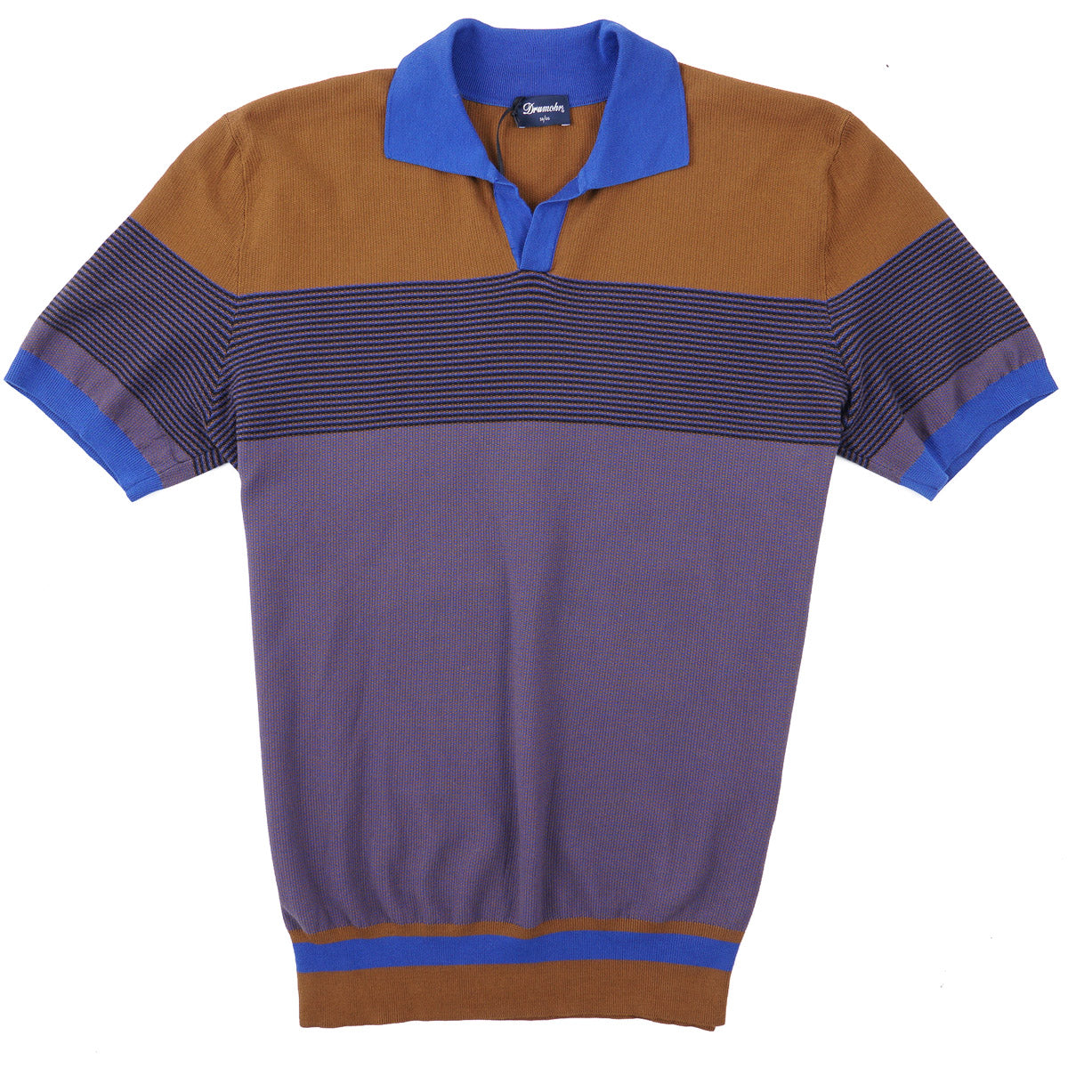 Drumohr Colorblock Knit Cotton Polo Shirt - Top Shelf Apparel