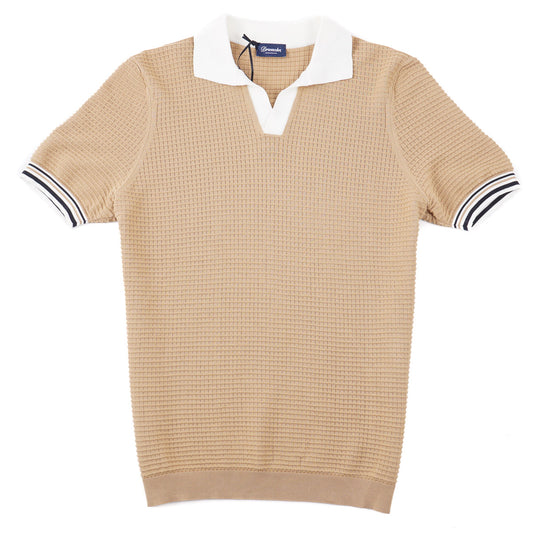 Drumohr Waffle Knit Cotton Polo Shirt