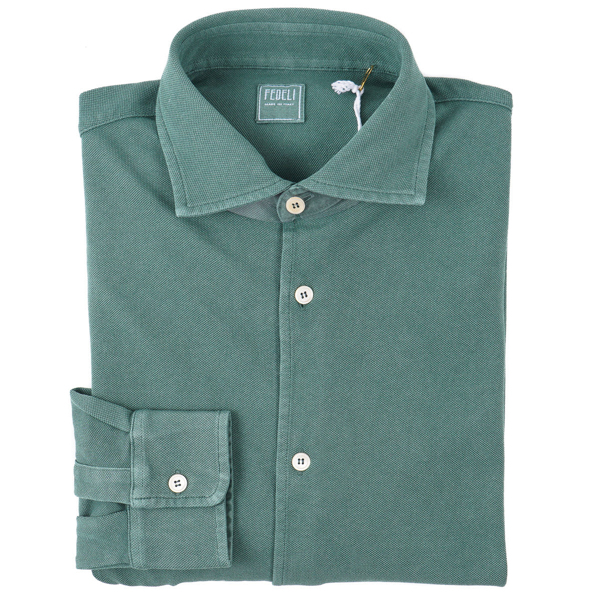 Fedeli Long Sleeve Pique Cotton Shirt - Top Shelf Apparel