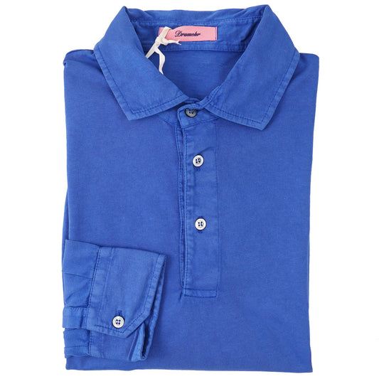 Drumohr Long Sleeve Jersey Cotton Polo