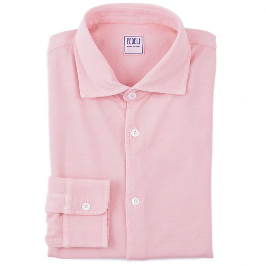 Fedeli Long Sleeve Pique Cotton Shirt - Top Shelf Apparel