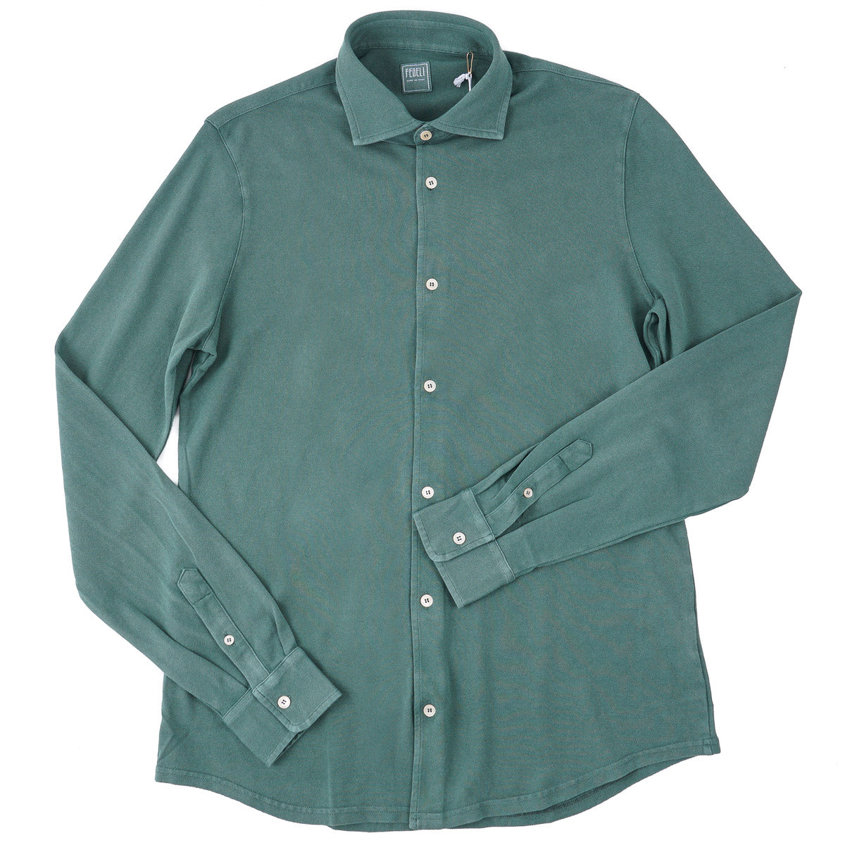 Fedeli Long Sleeve Pique Cotton Shirt - Top Shelf Apparel