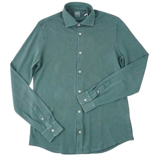 Fedeli Long Sleeve Pique Cotton Shirt - Top Shelf Apparel