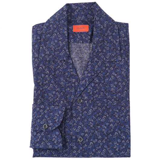 Isaia Printed Shirt with Camp Collar