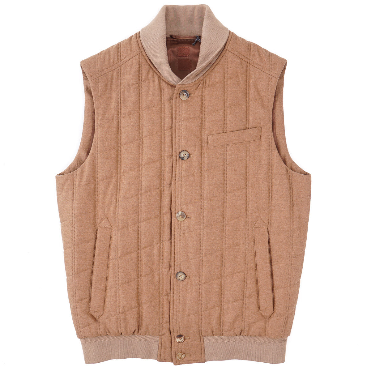 Brett Johnson Quilted Flannel Wool-Silk Gilet - Top Shelf Apparel