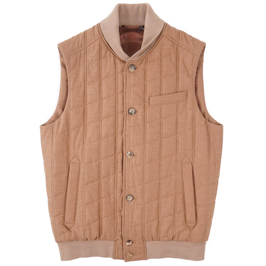 Brett Johnson Quilted Flannel Wool-Silk Gilet - Top Shelf Apparel