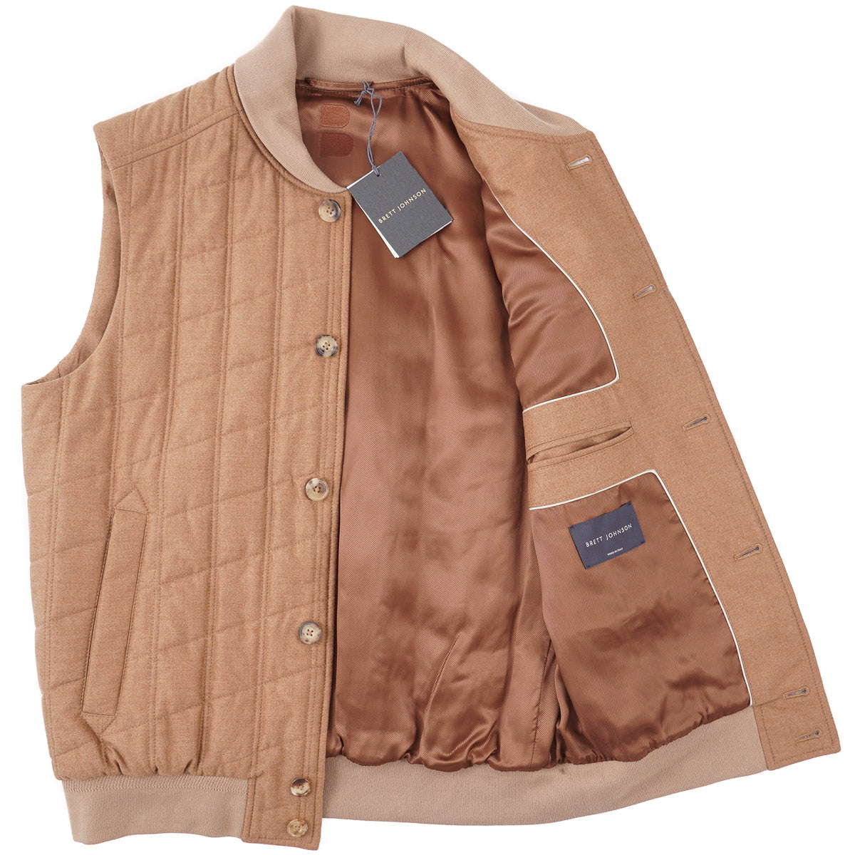 Brett Johnson Quilted Flannel Wool-Silk Gilet - Top Shelf Apparel