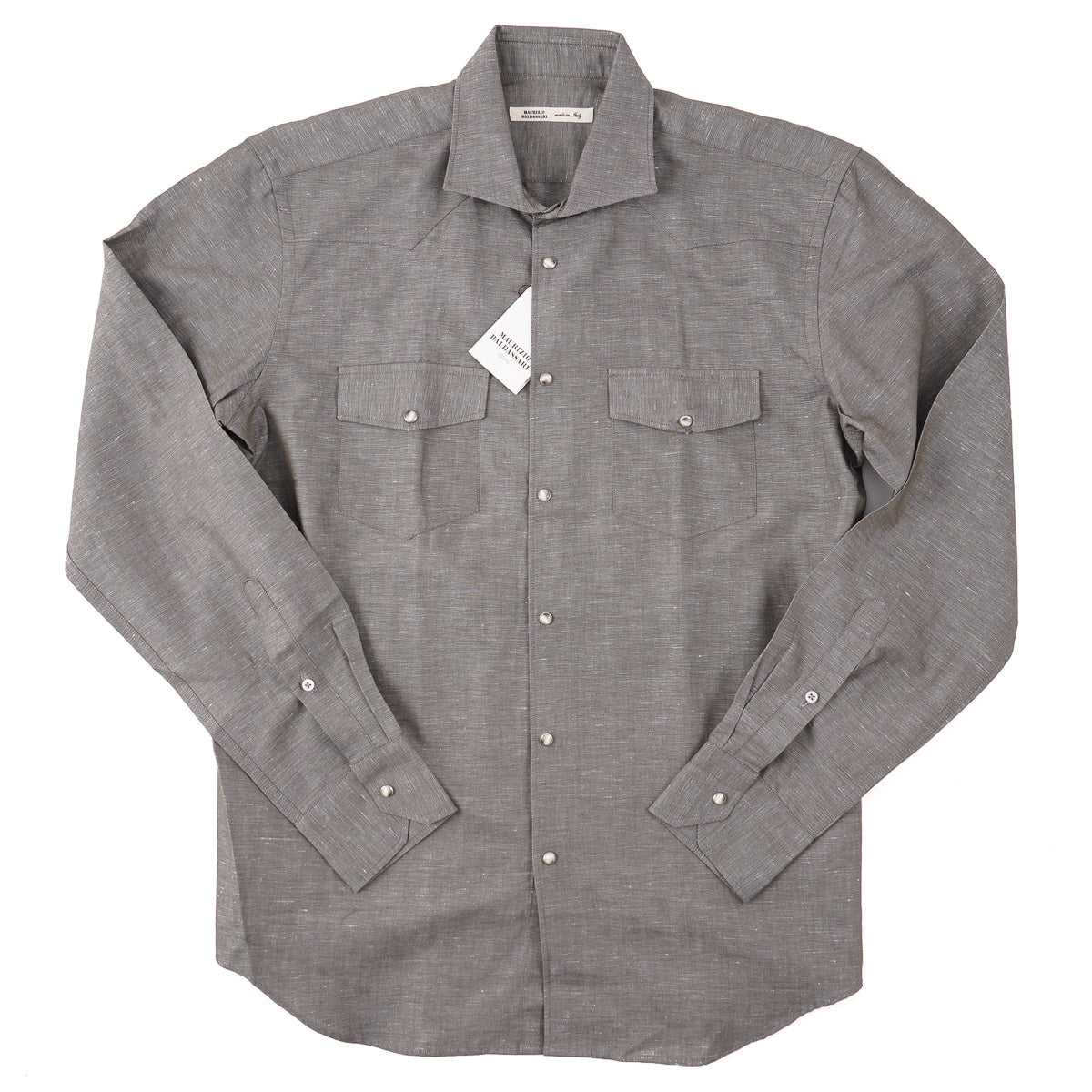 Maurizio Baldassari Linen-Cotton Western Shirt - Top Shelf Apparel