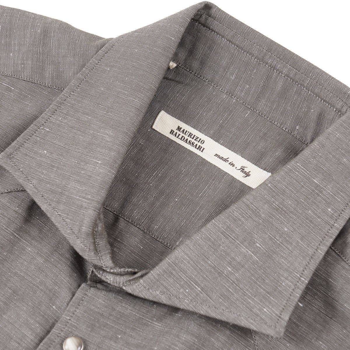 Maurizio Baldassari Linen-Cotton Western Shirt - Top Shelf Apparel