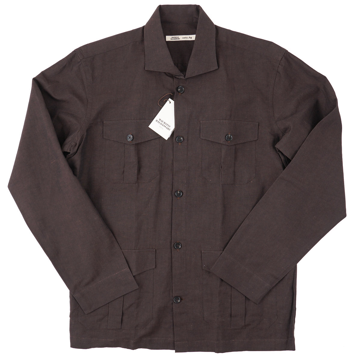 Maurizio Baldassari Linen-Cotton Sahariana Shirt