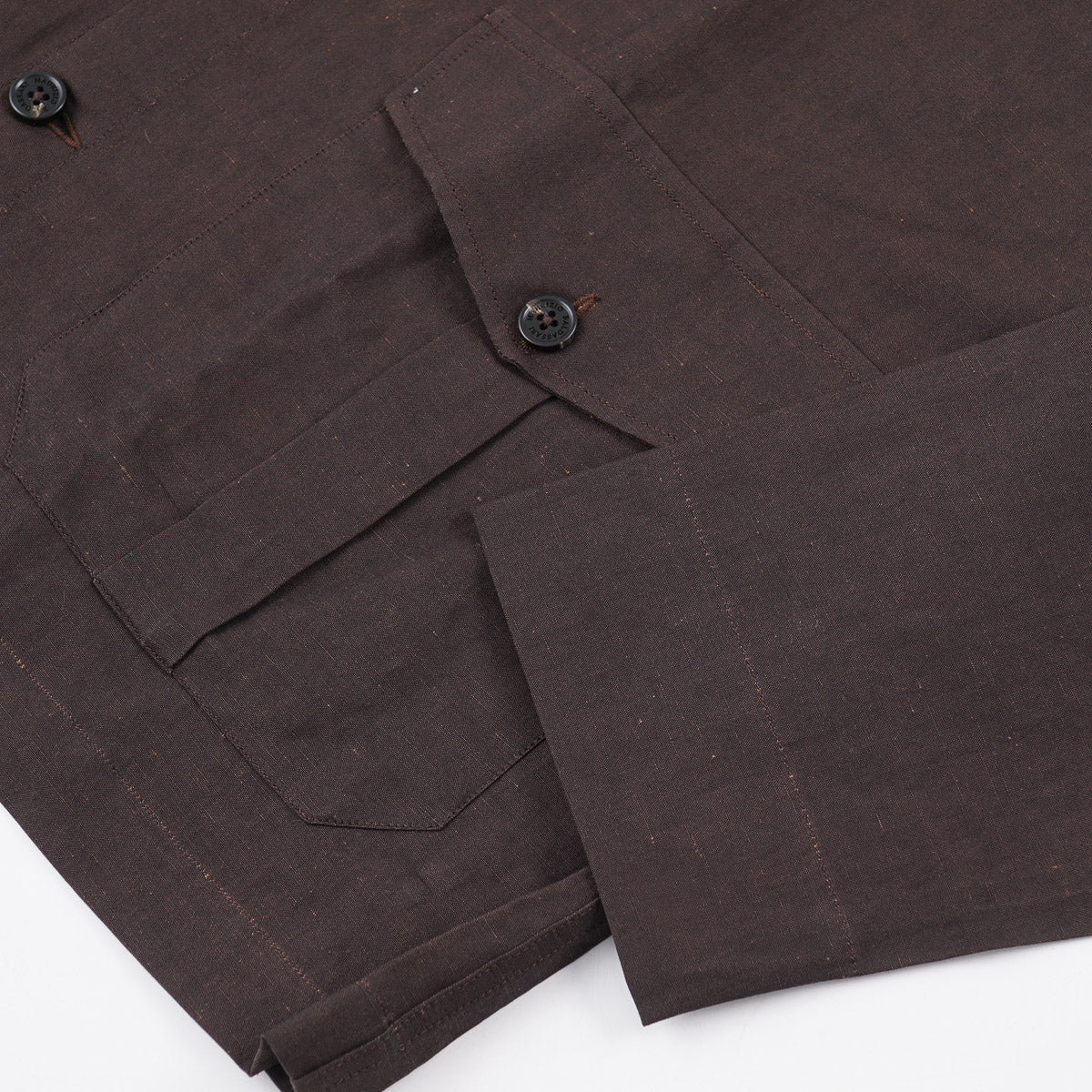 Maurizio Baldassari Linen-Cotton Sahariana Shirt