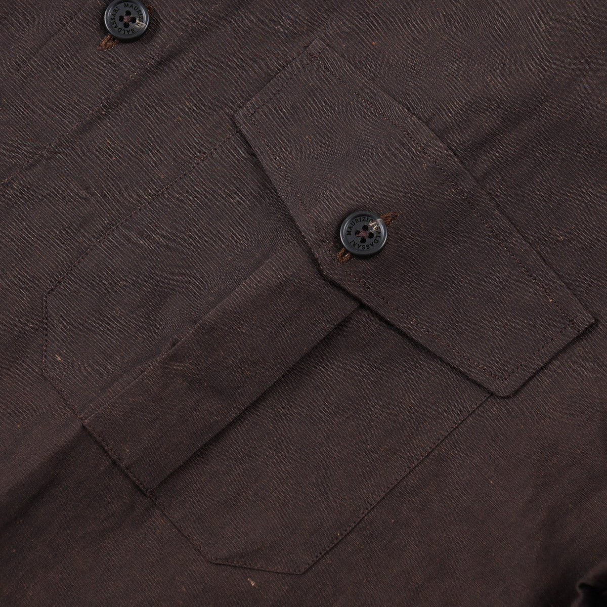 Maurizio Baldassari Linen-Cotton Sahariana Shirt