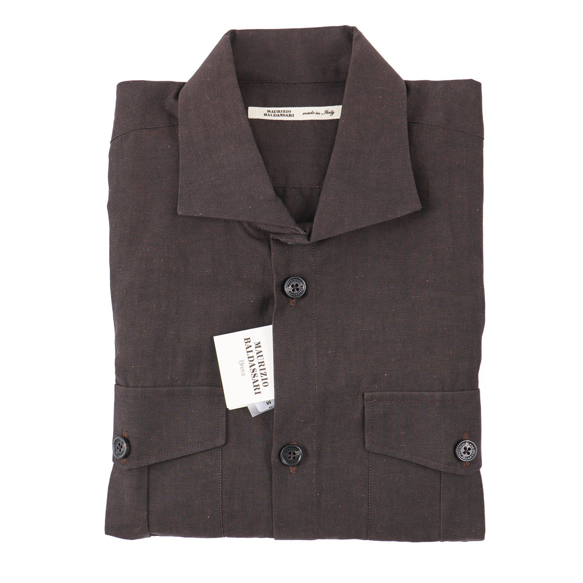 Maurizio Baldassari Linen-Cotton Sahariana Shirt