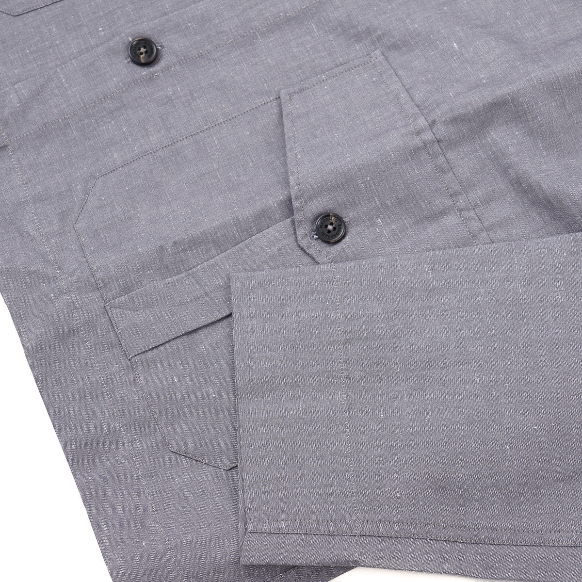 Maurizio Baldassari Linen-Cotton Sahariana Shirt