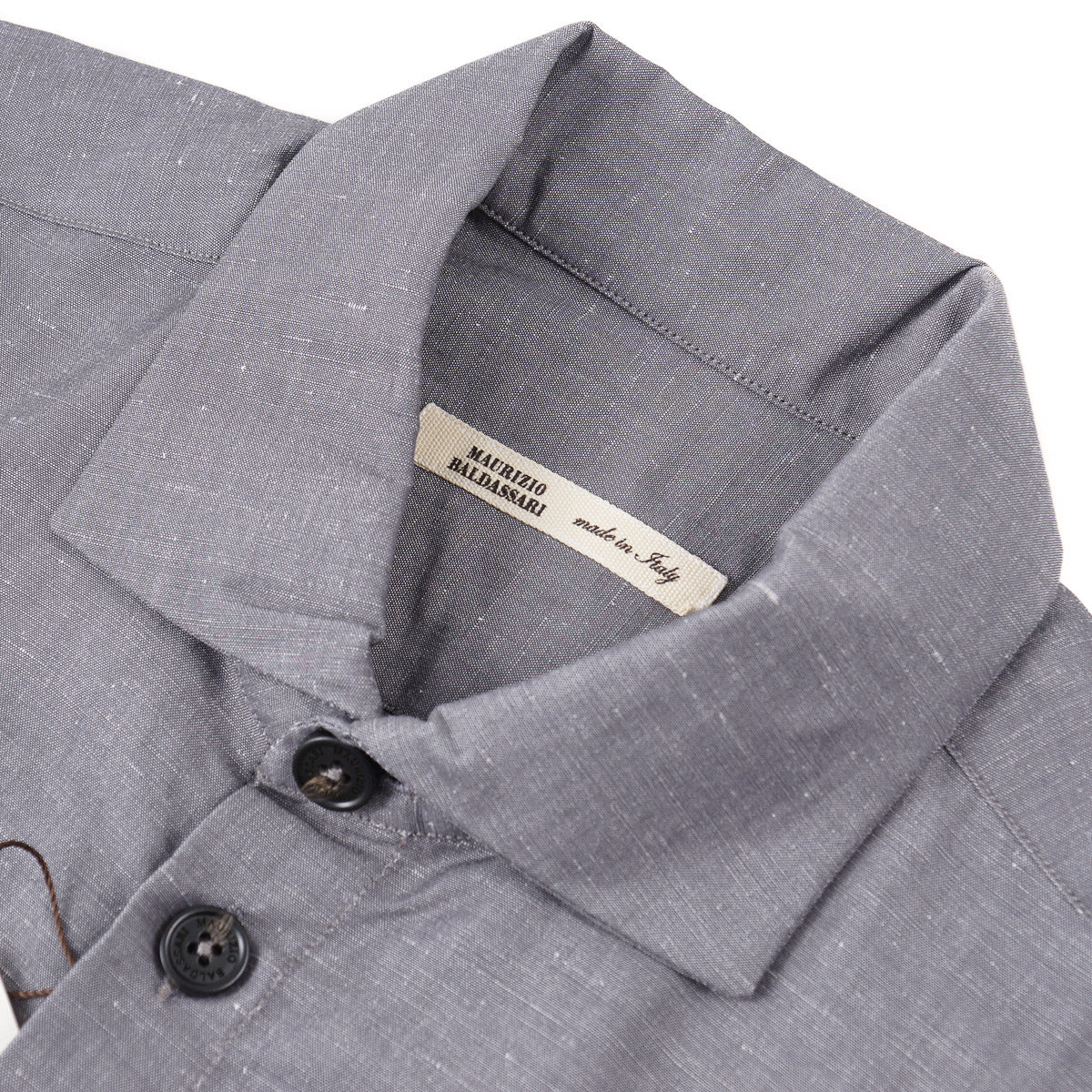 Maurizio Baldassari Linen-Cotton Sahariana Shirt