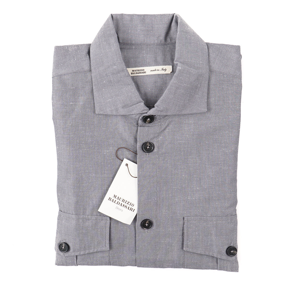 Maurizio Baldassari Linen-Cotton Sahariana Shirt