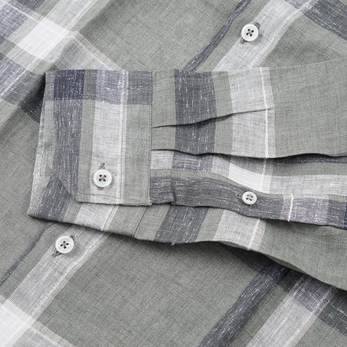 Maurizio Baldassari Band Collar Linen Shirt