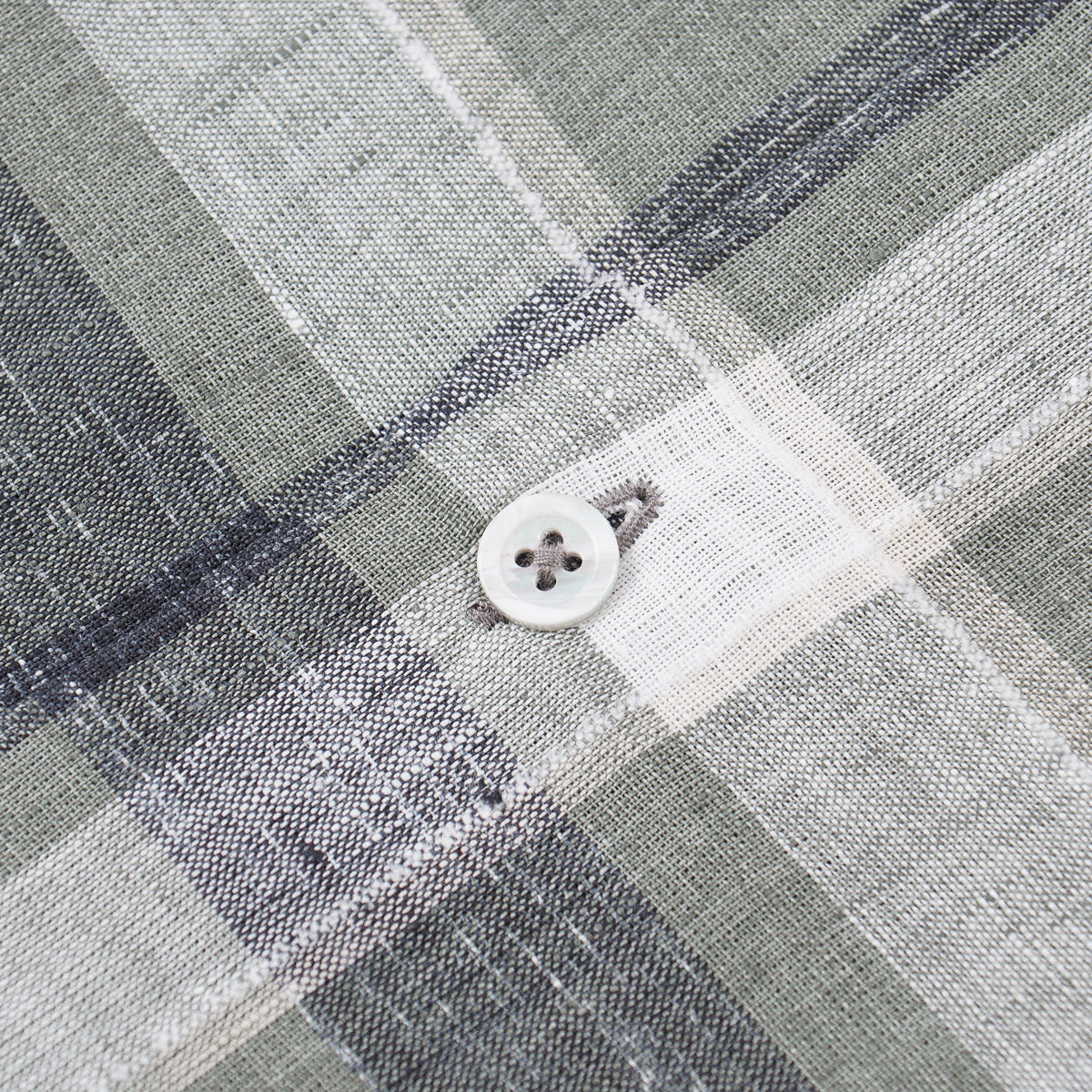 Maurizio Baldassari Band Collar Linen Shirt