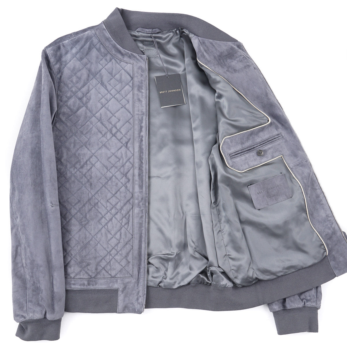 Brett Johnson Quilted Suede Bomber Jacket - Top Shelf Apparel