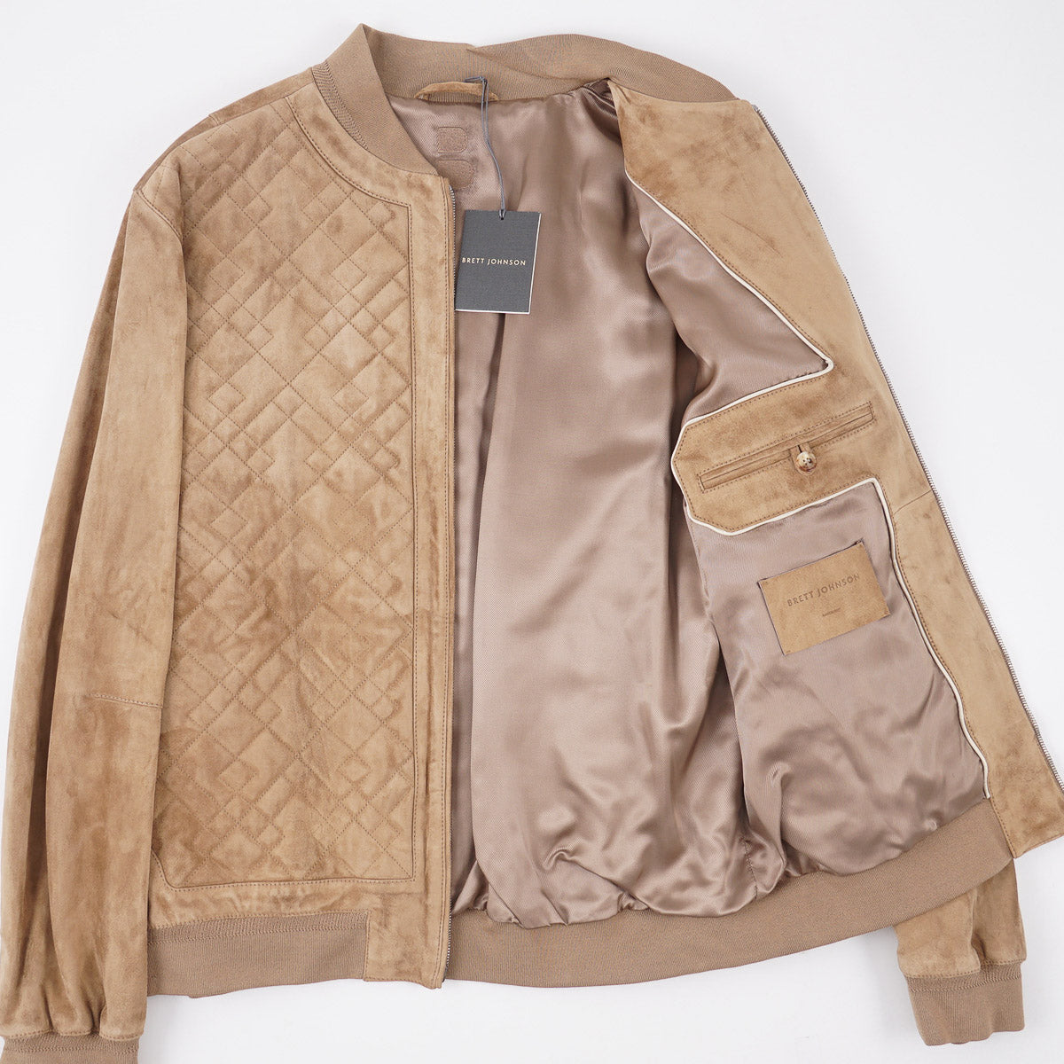 Brett Johnson Quilted Suede Bomber Jacket - Top Shelf Apparel