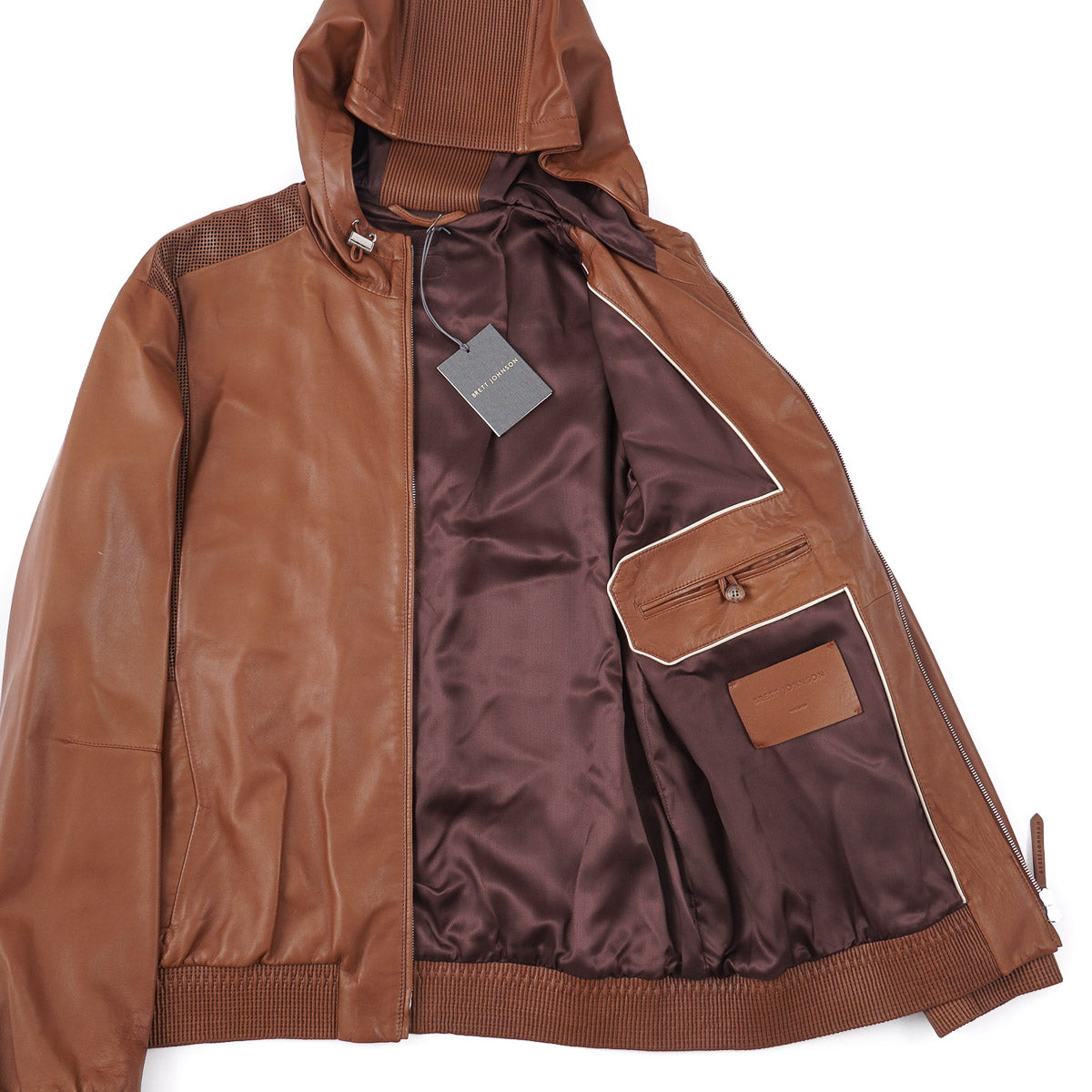 Brett Johnson Nappa Leather Hooded Jacket - Top Shelf Apparel