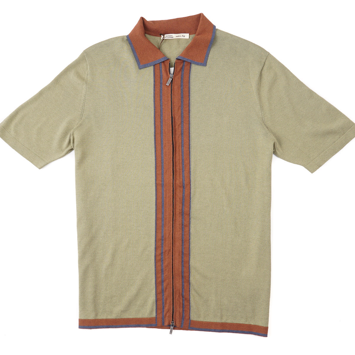 Maurizio Baldassari Zipped Silk-Cotton Shirt - Top Shelf Apparel