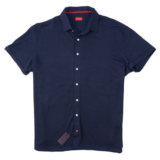 Isaia Pique Knit Jersey Wool Shirt - Top Shelf Apparel