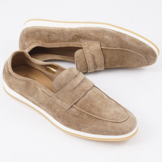 Fedeli Lightweight Unlined Suede Loafers