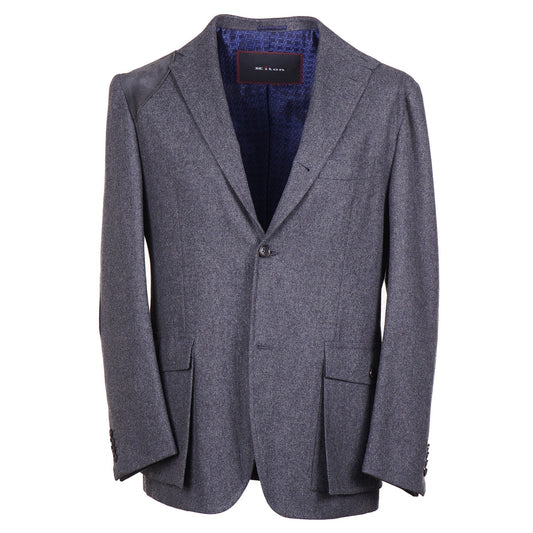 Kiton Flannel Country Blazer with Suede Details - Top Shelf Apparel