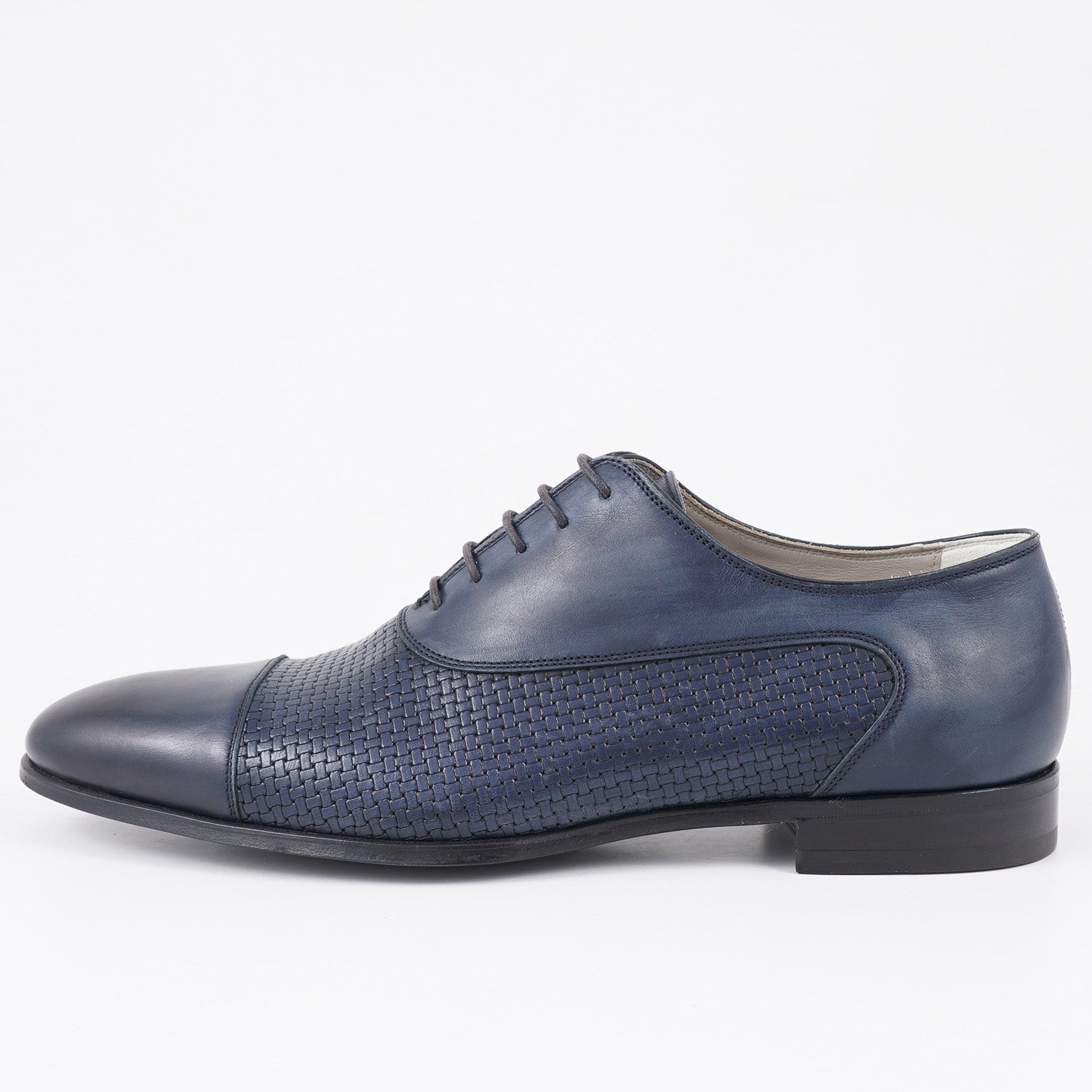 Blue leather oxford on sale shoes