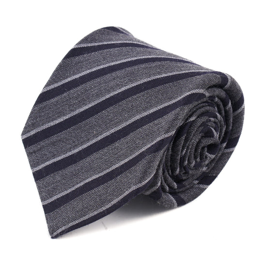 Kiton Striped Wool and Silk Necktie - Top Shelf Apparel