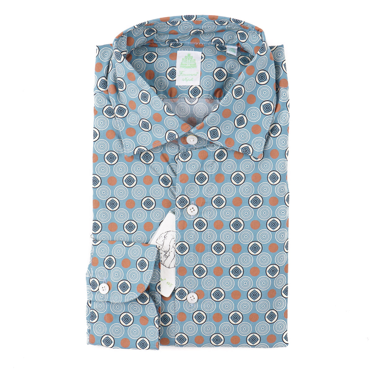 Finamore Geometric Deco Print Cotton Shirt - Top Shelf Apparel
