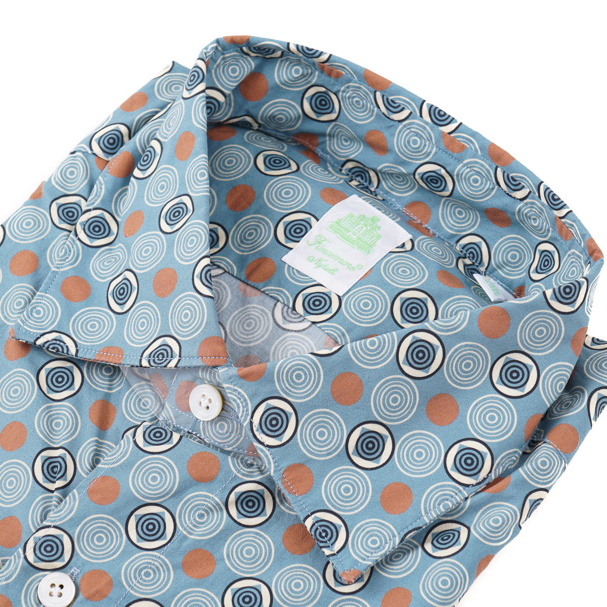 Finamore Geometric Deco Print Cotton Shirt - Top Shelf Apparel